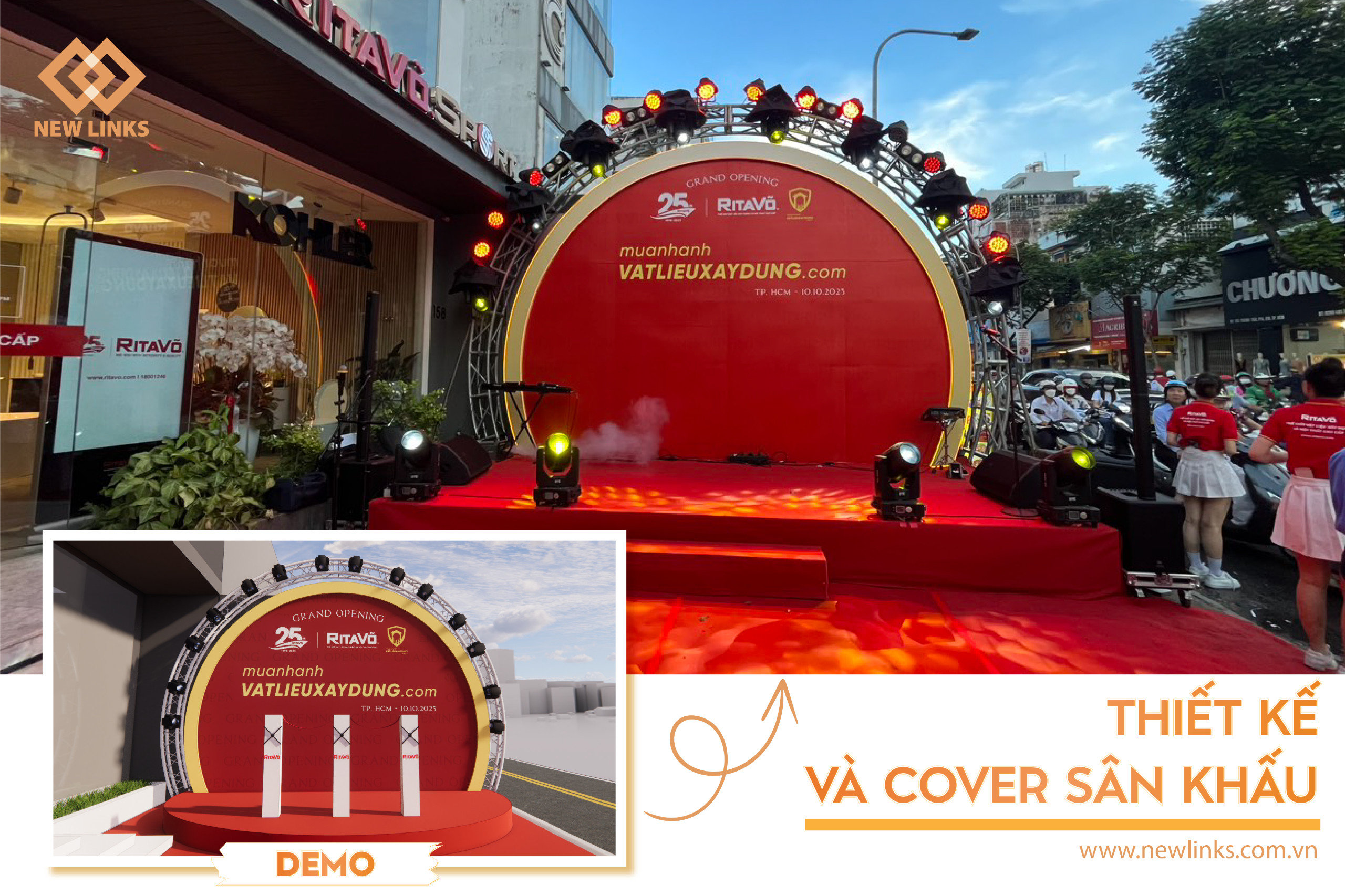 backdrop sự kiện sân khấu 3D