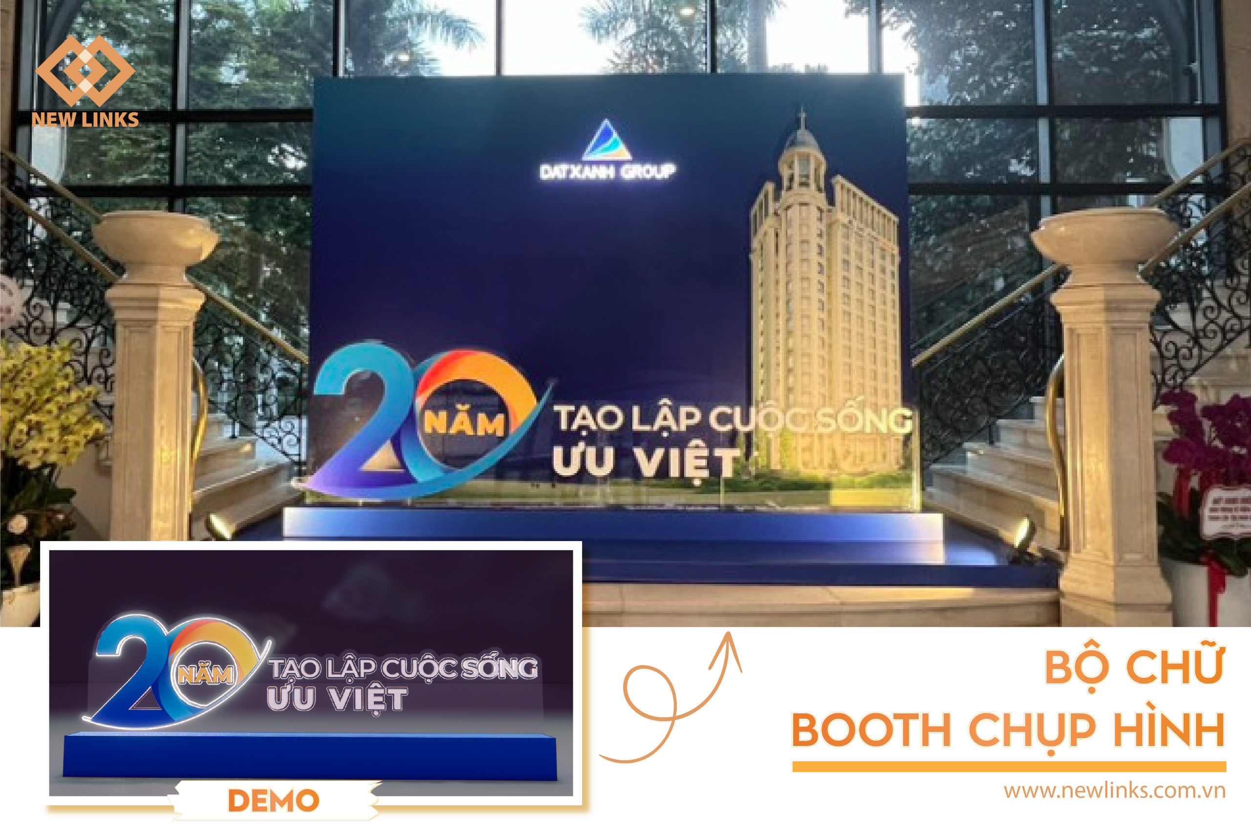 booth chụp hình sự kiện 20 năm thành lập