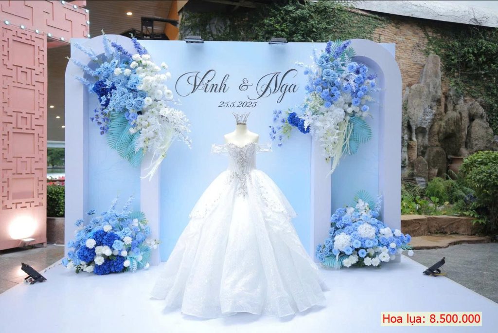 Backdrop cưới tone Xanh pastel