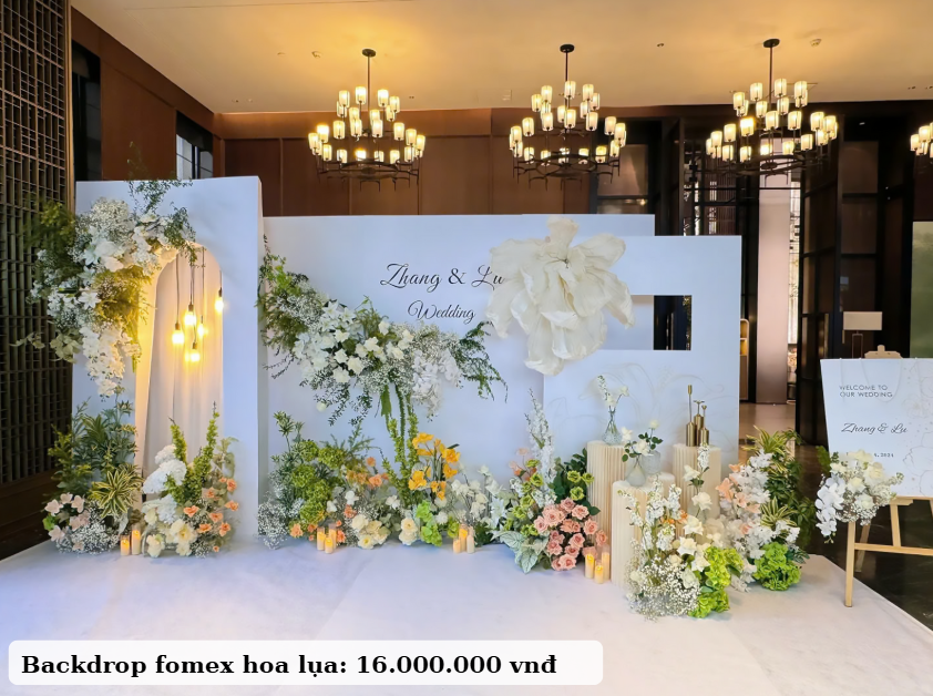 Backdrop đám cưới nhẹ nhàng